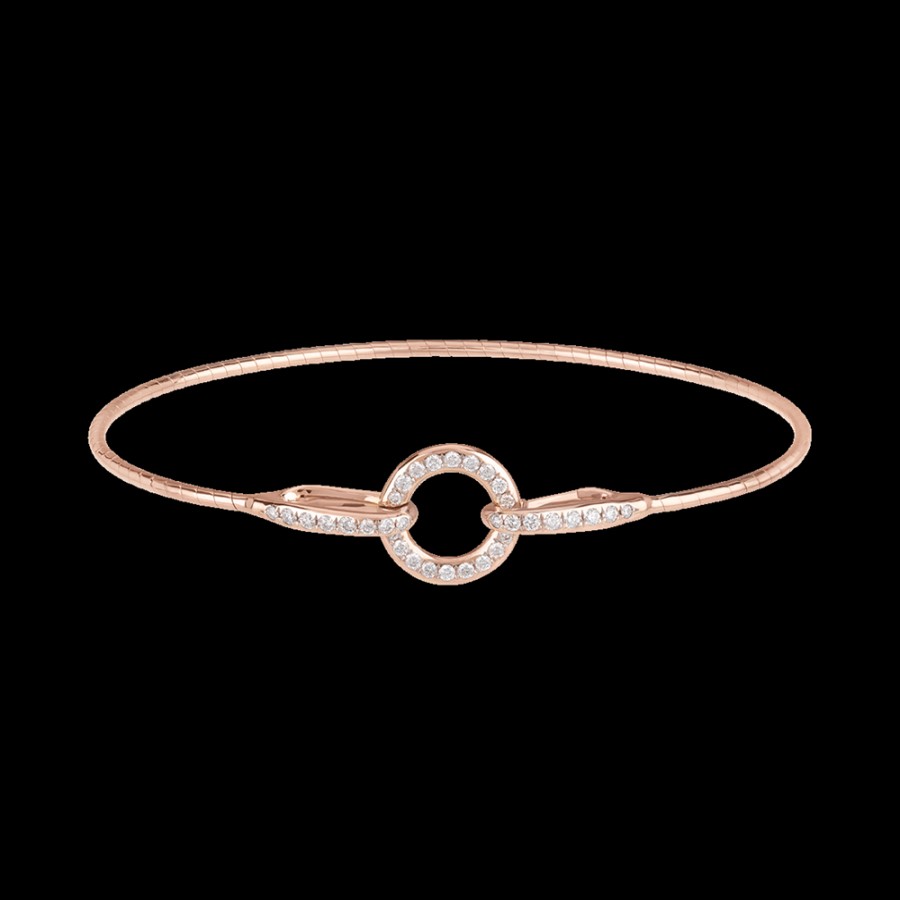 Jewelry Chantecler | Bracciale In Oro Rosa 18Kt Con Chiusura A Cerchietto In Diamanti Cod.41147