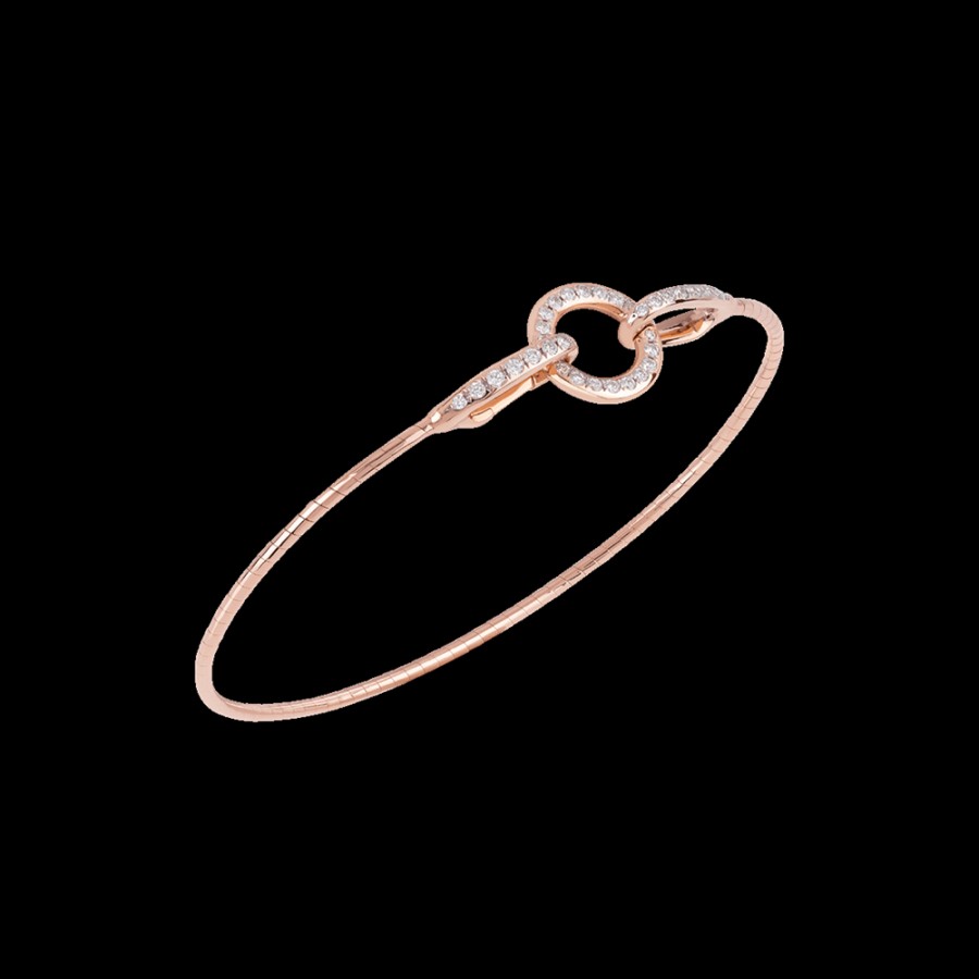 Jewelry Chantecler | Bracciale In Oro Rosa 18Kt Con Chiusura A Cerchietto In Diamanti Cod.41147