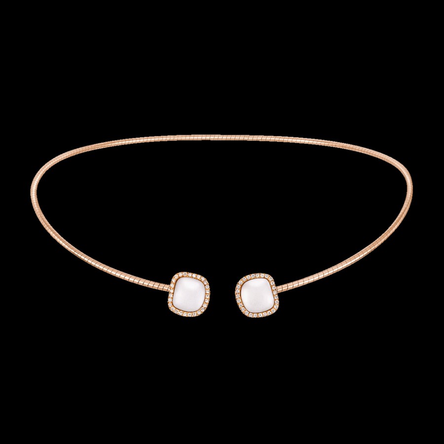 Jewelry Chantecler | Choker Enchante In Oro Rosa 18Kt, Diamanti E Kogolong Cod.41667