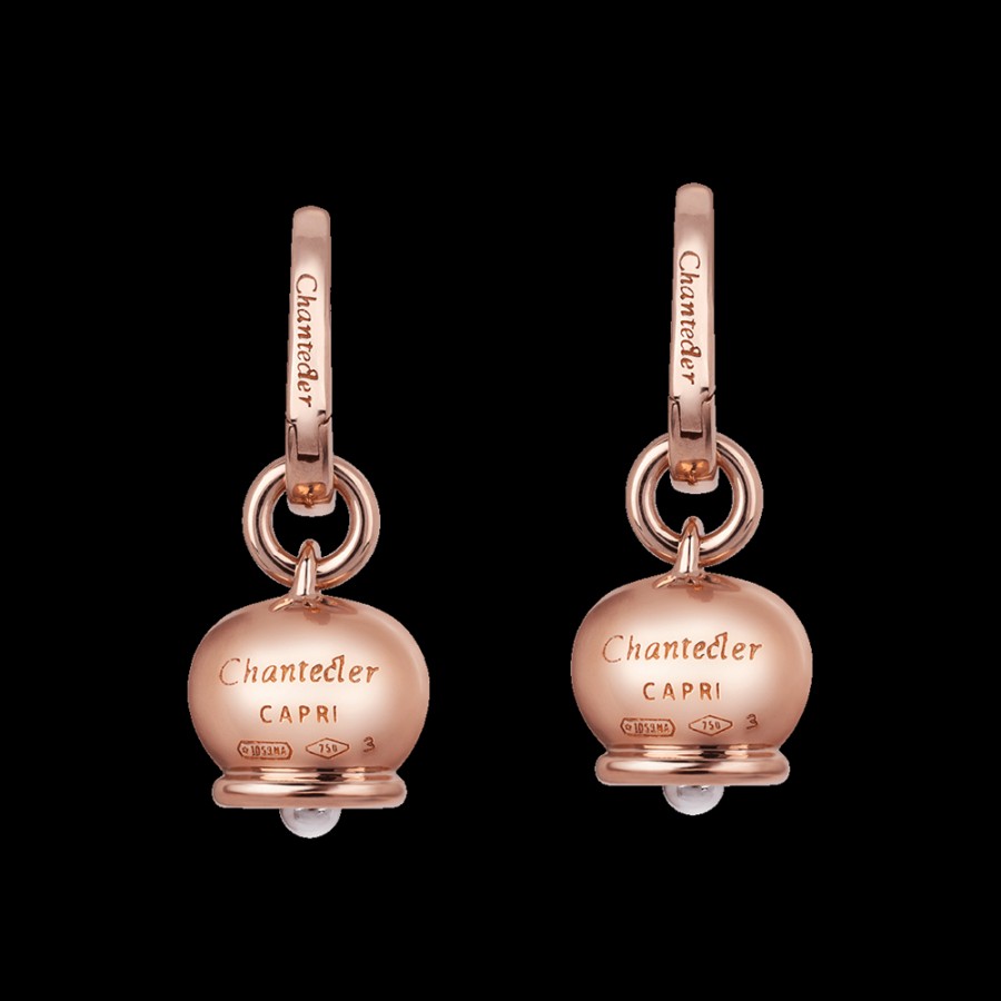 Jewelry Chantecler | Orecchini Campanella Piccoli In Oro Rosa 18Kt E Diamanti Nei Batacchi Cod.36583