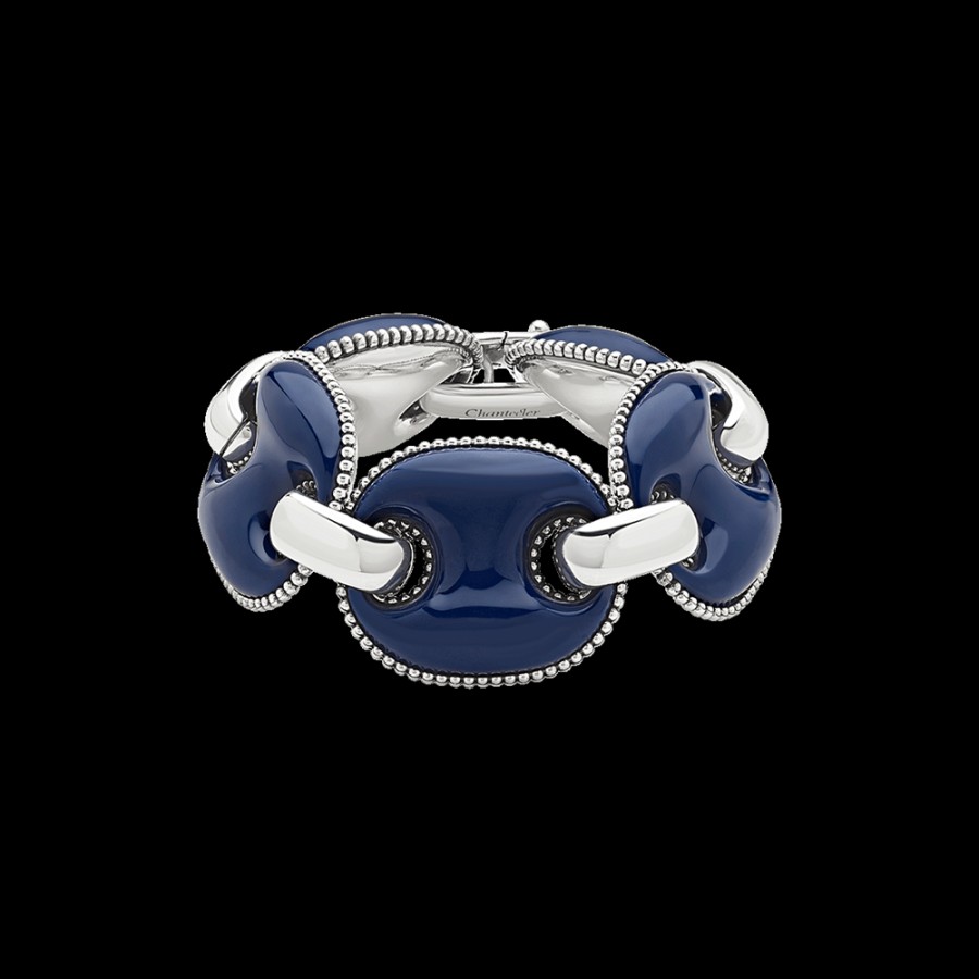 Et Voila Silver Chantecler | Bracciale Capriness Maglia Marina In Argento E Smalto Blu Cod.40186