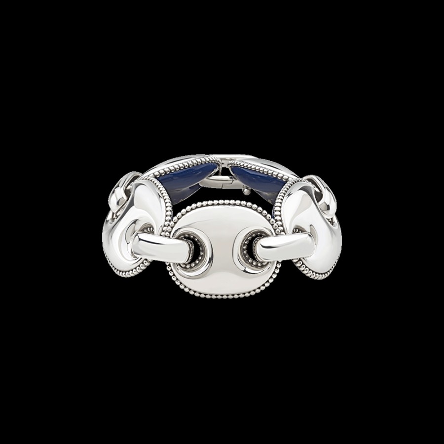 Et Voila Silver Chantecler | Bracciale Capriness Maglia Marina In Argento E Smalto Blu Cod.40186