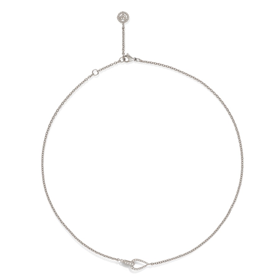 Jewelry Chantecler | Catena 42Cm In Oro Bianco 18Kt E Diamanti. Anellini A 39 E 42 Cod.41970