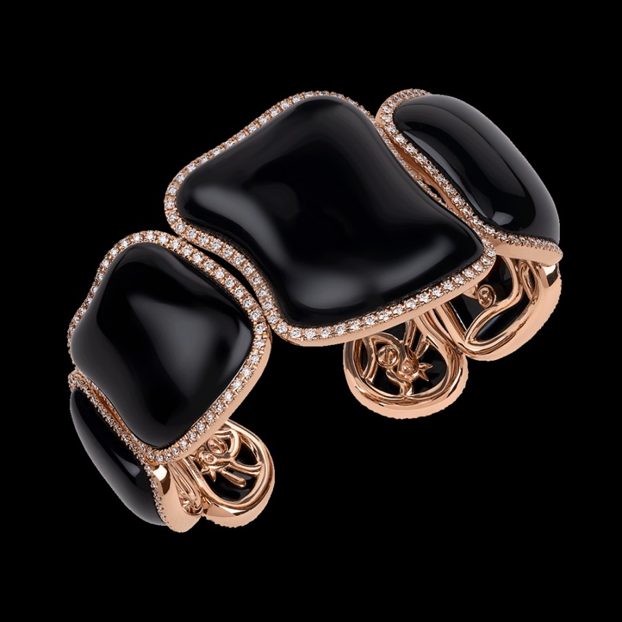 Jewelry Chantecler | Bracciale Enchante In Oro Rosa 18Kt, Diamanti E Onice Cod.41677