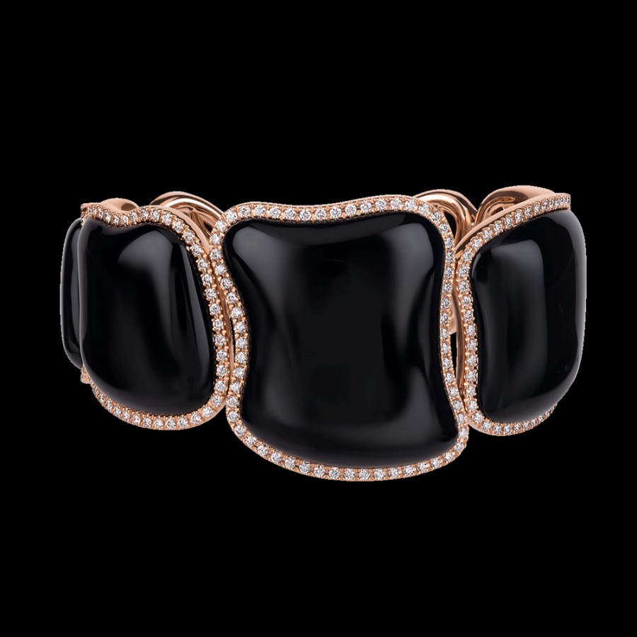 Jewelry Chantecler | Bracciale Enchante In Oro Rosa 18Kt, Diamanti E Onice Cod.41677