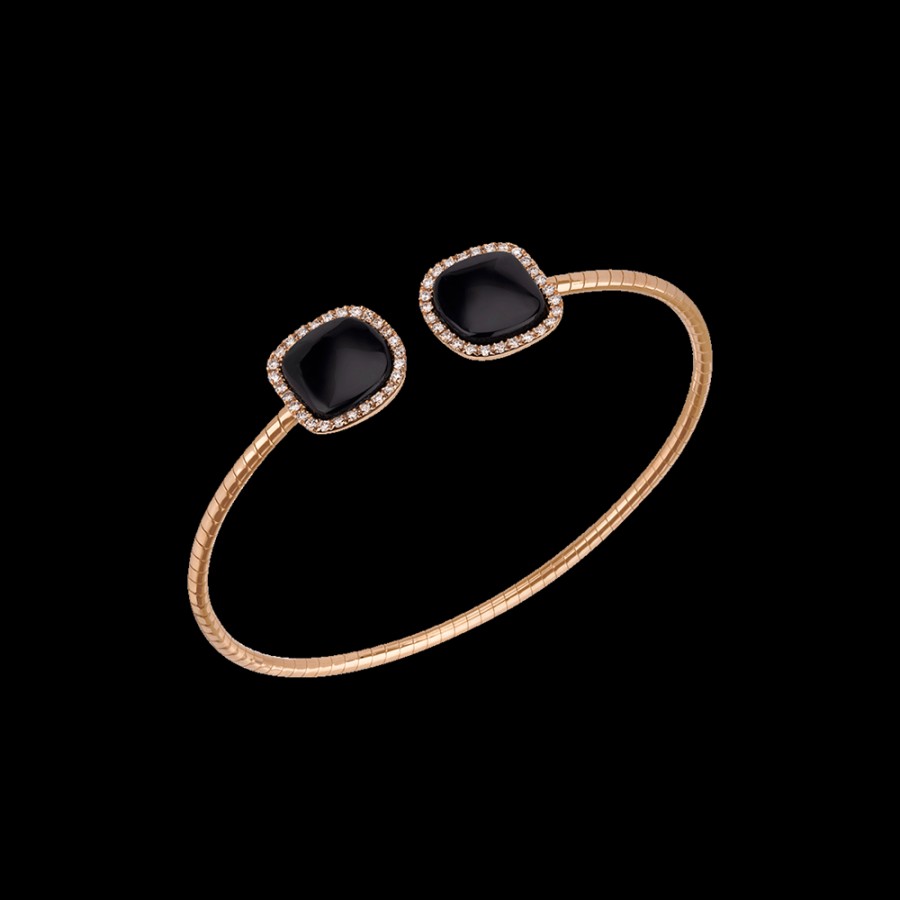 Jewelry Chantecler | Bracciale Enchante In Oro Rosa 18Kt, Diamanti E Onice Cod.41663