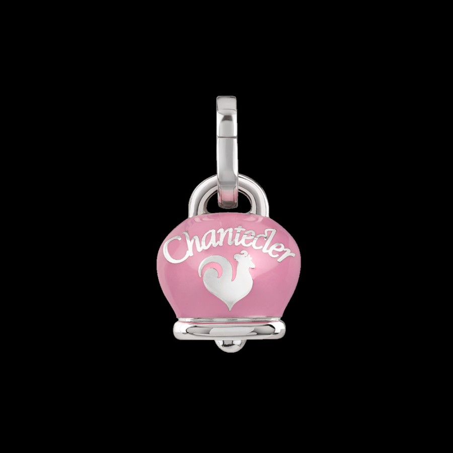 Et Voila Silver Chantecler | Ciondolo Et Voila Campanella Medio In Argento E Smalto Rosa Con Farfalla Sul Retro Cod.41887