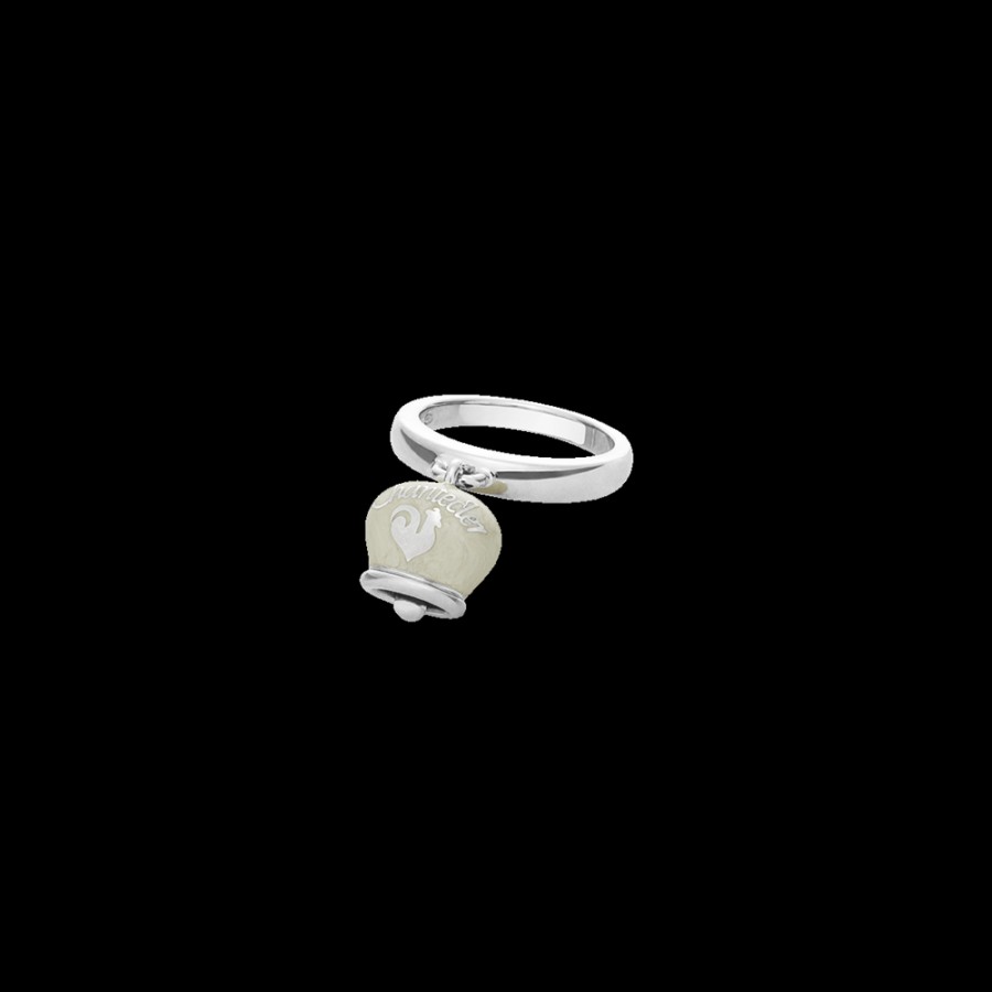 Et Voila Silver Chantecler | Anello Et Voila Campanella Piccolo In Argento E Smalto Bianco Perlato Con Faraglioni Sul Retro Cod.36388