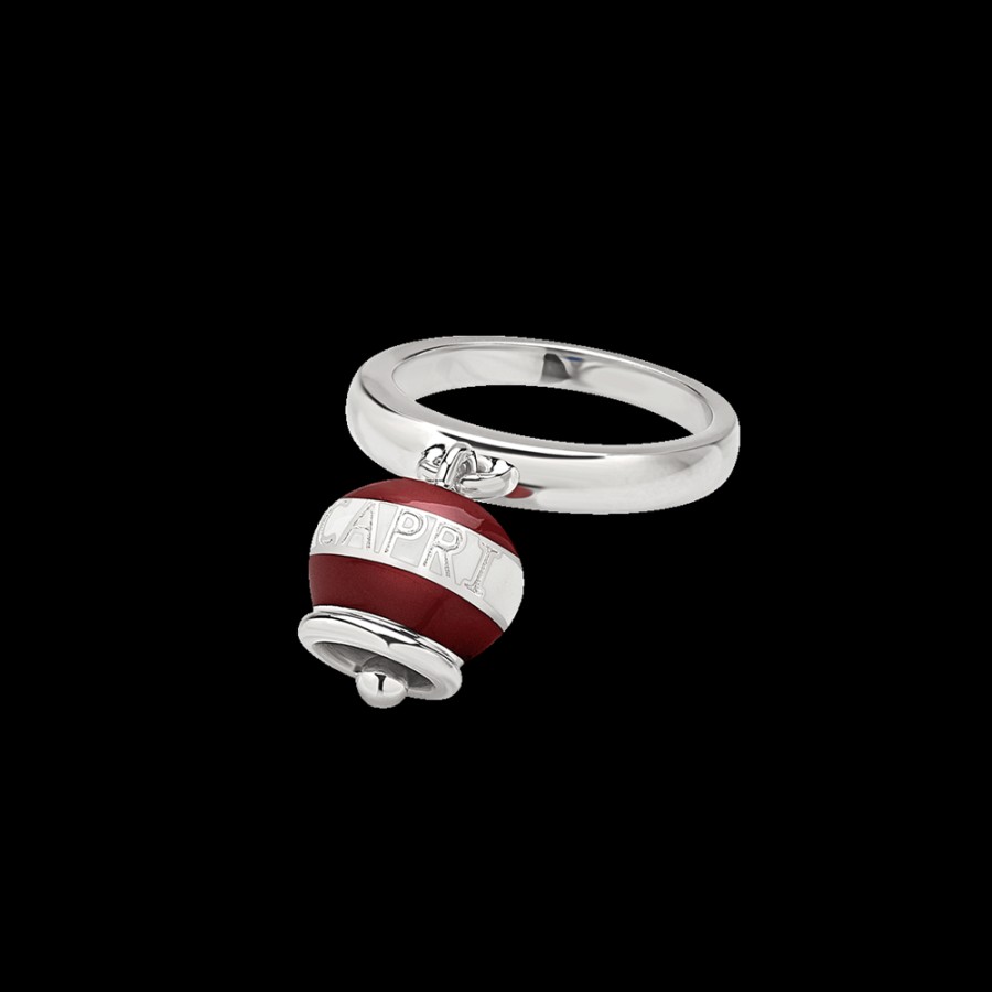 Et Voila Silver Chantecler | Anello Et Voila Campanella Capriness Dolce Vita Piccolo In Argento E Smalto Bianco E Rosso Cod.40491