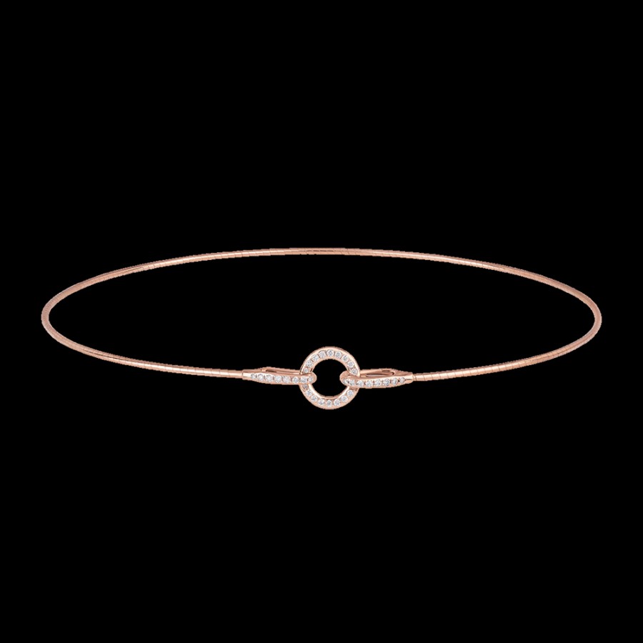 Jewelry Chantecler | Choker In Oro Rosa 18Kt Con Chiusura A Cerchietto In Diamanti Cod.41148