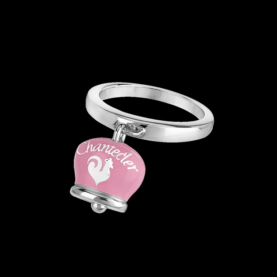 Et Voila Silver Chantecler | Anello Et Voila Campanella Piccolo In Argento E Smalto Rosa Con Farfalla Sul Retro Cod.41885