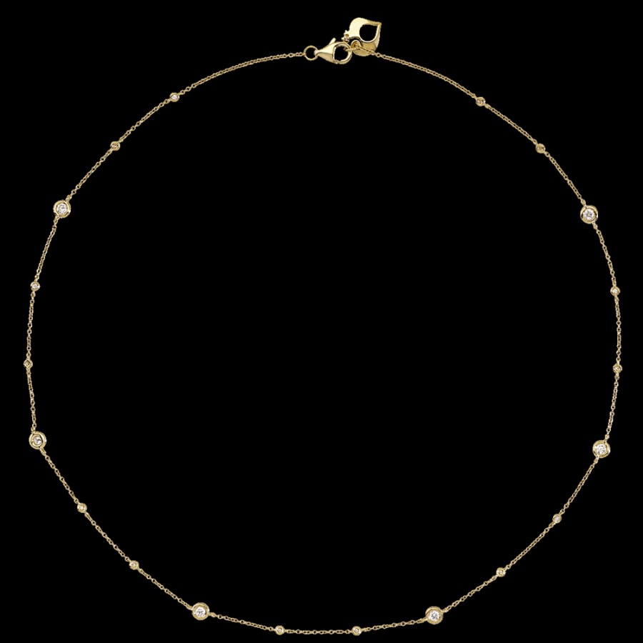 Jewelry Chantecler | Catena Corta Capri 42Cm In Oro Giallo 18Kt E Diamanti Cod.37887