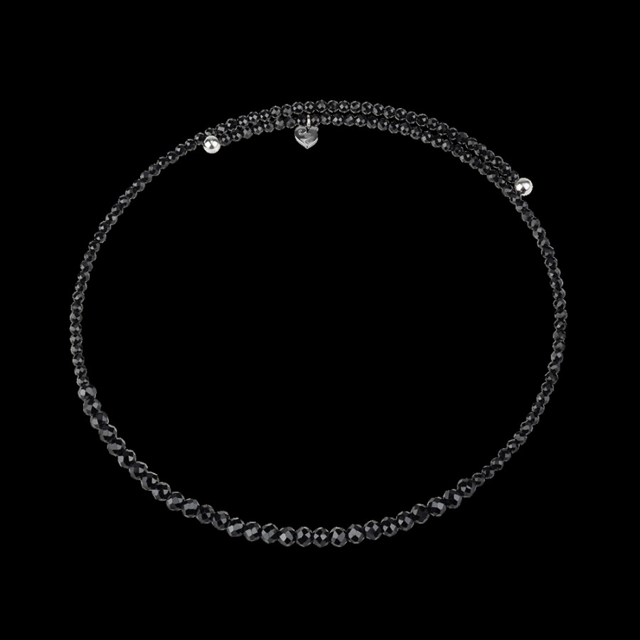 Et Voila Silver Chantecler | Choker In Spinello Nero E Argento Cod.38857