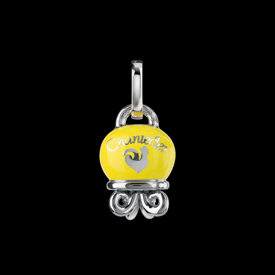 Et Voila Silver Chantecler | Ciondolo Et Voila Campanella Polipo Piccolo In Argento, Smalto Giallo E Zaffiri Arancio Cod.38241