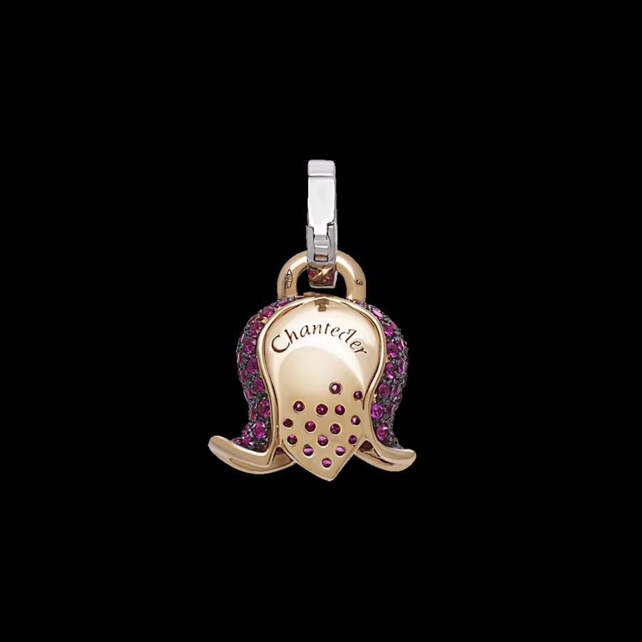 Jewelry Chantecler | Ciondolo Campanella Medio Bouganville In Oro Rosa 18Kt, Diamanti E Zaffiri Rosa Cod.42319