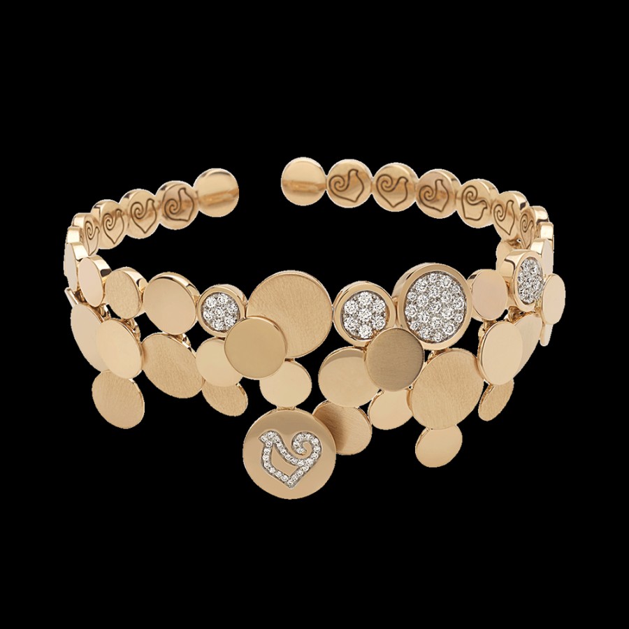 Jewelry Chantecler | Bracciale A Cascata Paillettes In Oro Rosa 18Kt E Diamanti Cod.39922