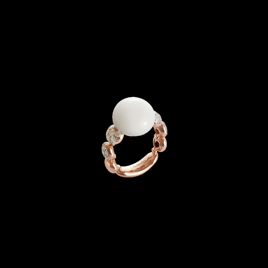 Jewelry Chantecler | Anello Bon Bon In Oro Rosa 18Kt, Diamanti E Kogolong Cod.38139