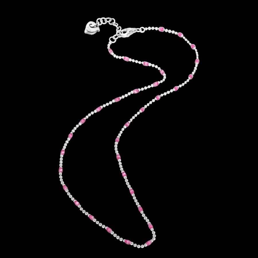 Et Voila Silver Chantecler | Catena 38-42 Cm In Argento E Smalto Sfumato Rosa Cod.42423